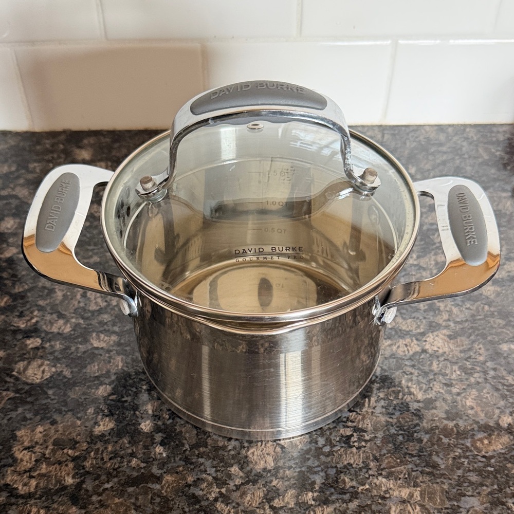 Stainless Steel Small Saucepan with Glass Lid - Silver